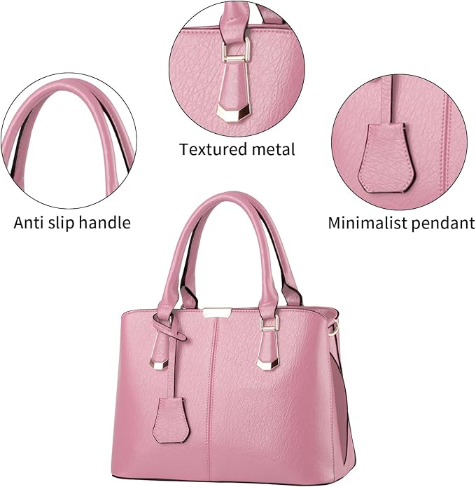 Women's PU Leather Satchel Handbag | Top Handle Tote & Crossbody Bag