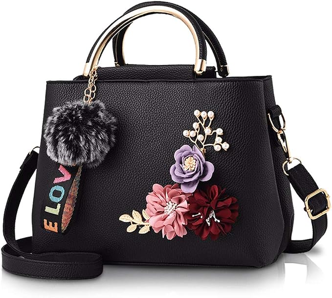 Women's Small Flower Handbag | PU Leather Designer Shoulder Bag