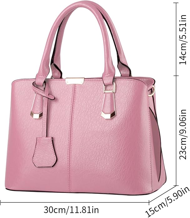 Women's PU Leather Satchel Handbag | Top Handle Tote & Crossbody Bag