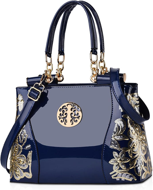 Women's Luxury Patent Leather Tote Bag | Large Capacity Handbag