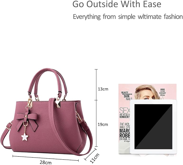 Women's Bowknot PU Leather Handbag | Shoulder & Crossbody Bag