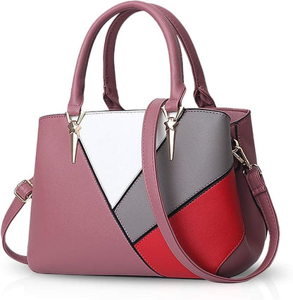 Women's Color-Block PU Leather Handbag | Shoulder & Crossbody Bag