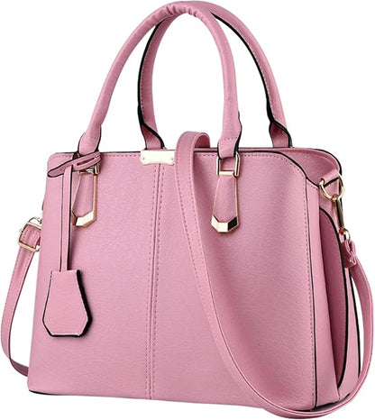 Women's PU Leather Satchel Handbag | Top Handle Tote & Crossbody Bag