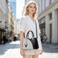 Women's Checked PU Leather Handbag | Multi-Pocket Shoulder Bag