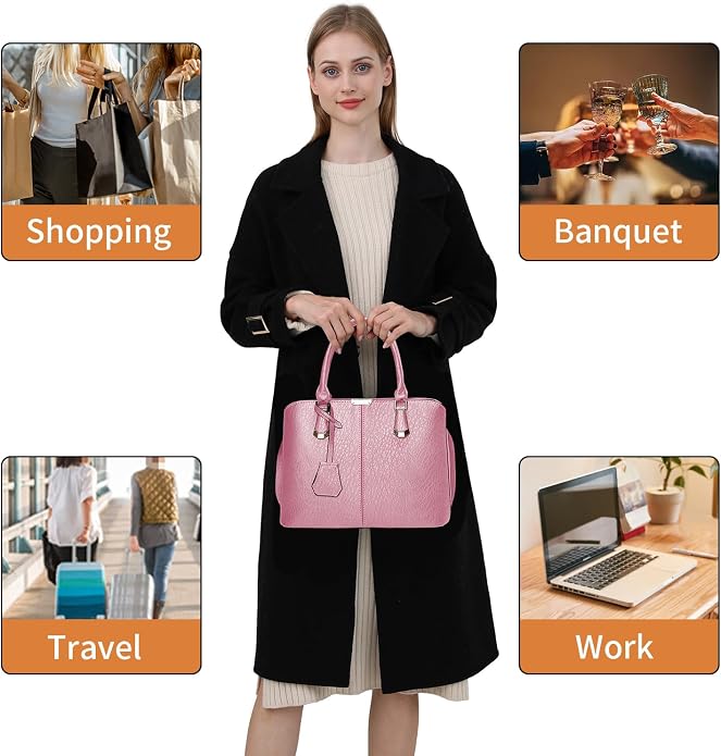 Women's PU Leather Satchel Handbag | Top Handle Tote & Crossbody Bag
