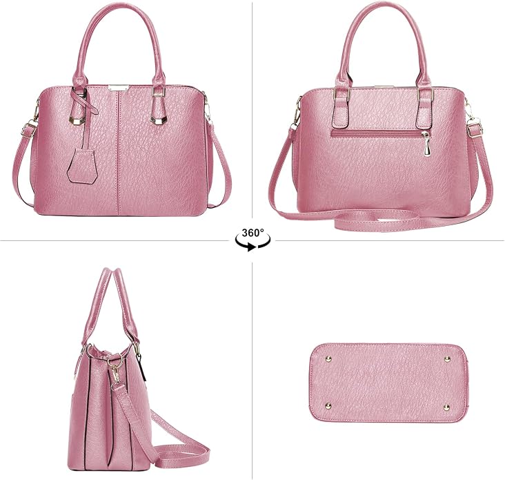 Women's PU Leather Satchel Handbag | Top Handle Tote & Crossbody Bag
