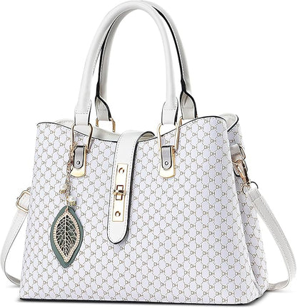 Women's White PU Leather Handbag | Elegant Crossbody Bag