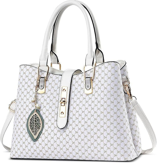 Women's White PU Leather Handbag | Elegant Crossbody Bag